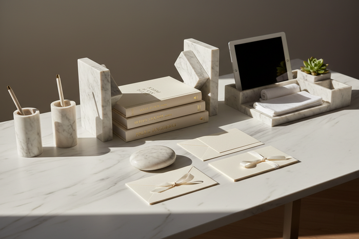 How to Build a Luxury Marble Desk Setup - Pen Holders, Bookends, Paperweights & Desk Organizers