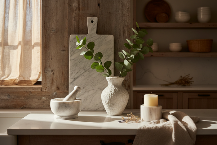 How to Style Marble Kitchen Accessories on Your Countertops Like a Designer