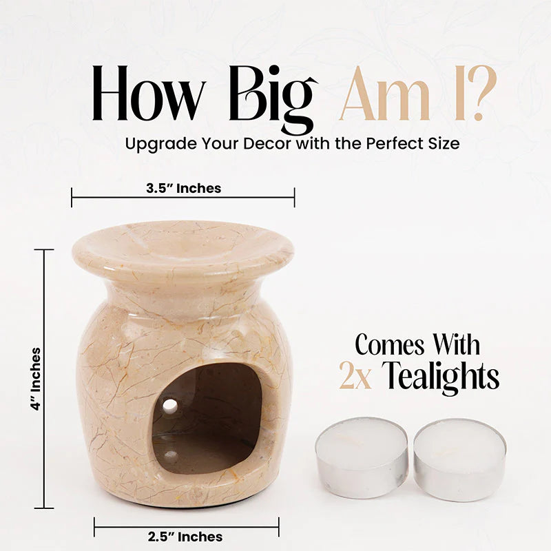 Artreestry Handmade Marble Oil Burner 4" Inches Handmade Candle Wax Warmer