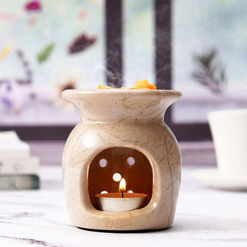 Artreestry Handmade Marble Oil Burner 4" Inches Handmade Candle Wax Warmer