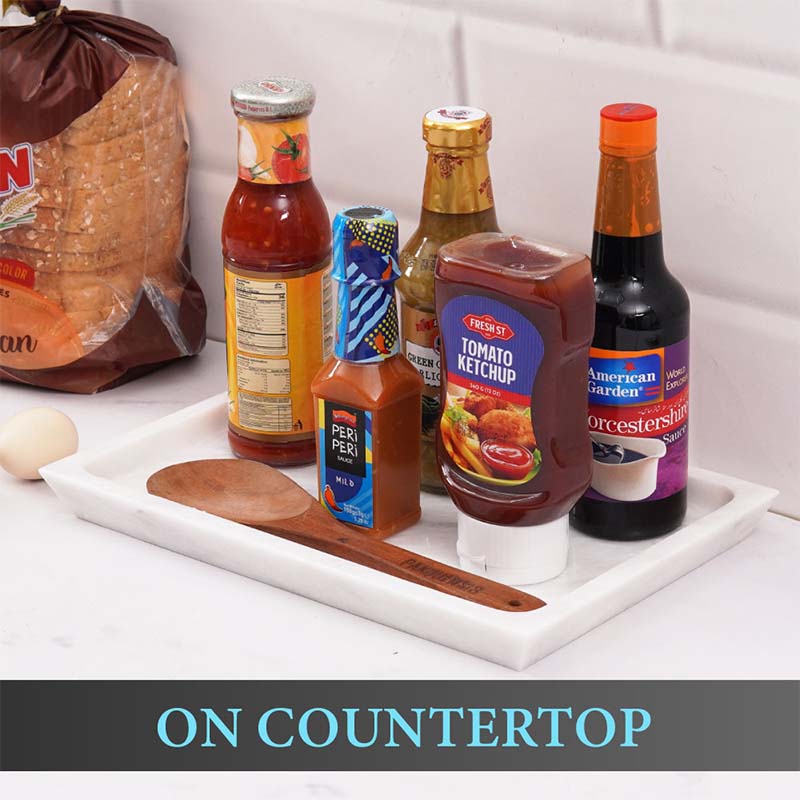Serving Tray Handmade Marble Rectangle Food Tray for Kitchen Storage