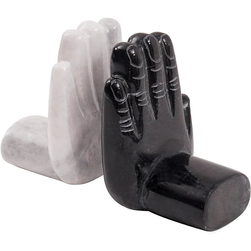 Artreestry Handmade Natural Marble Bookends Hand Design - Book Holder