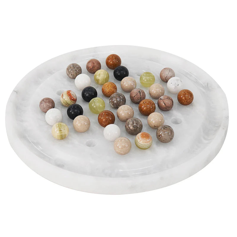 Artreestry Handmade 10" Marble Solitaire 2 Player Game - Board Game For Adults