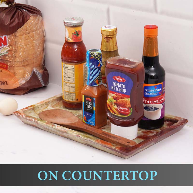 Serving Tray Handmade Marble Rectangle Food Tray for Kitchen Storage