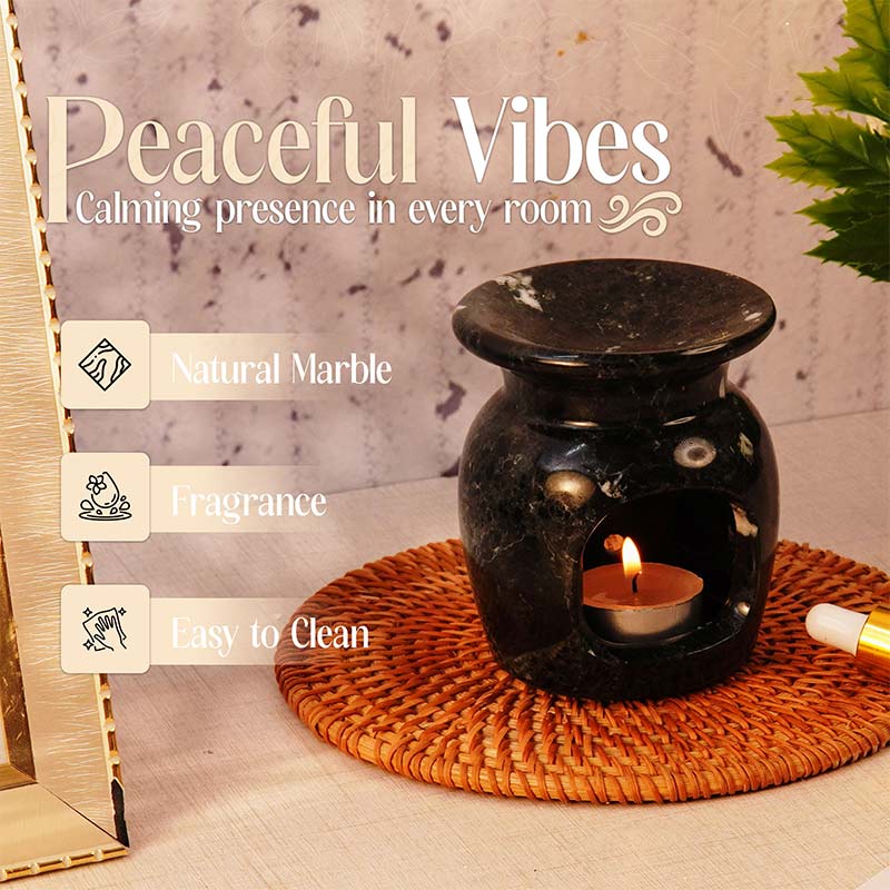 Artreestry Handmade Marble Oil Burner 4" Inches Handmade Candle Wax Warmer