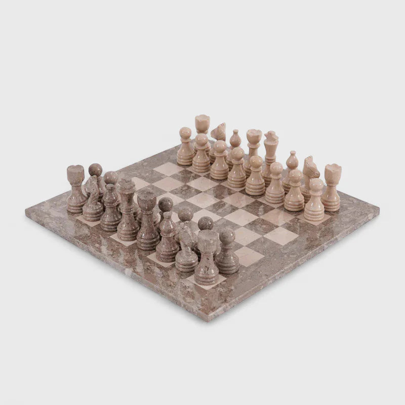 Marble 38cm Chess Set - Oceanic and Verona