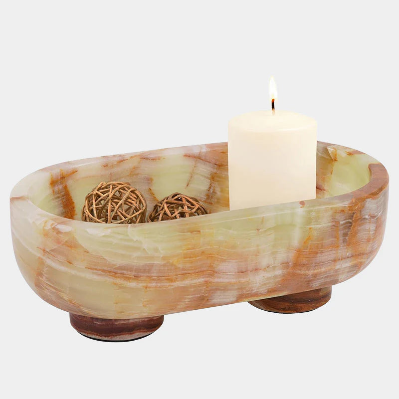 Marble Oval Bowl With Stand