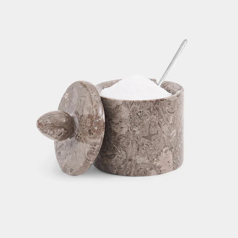 Marble Single Salt Cellar With Spoon