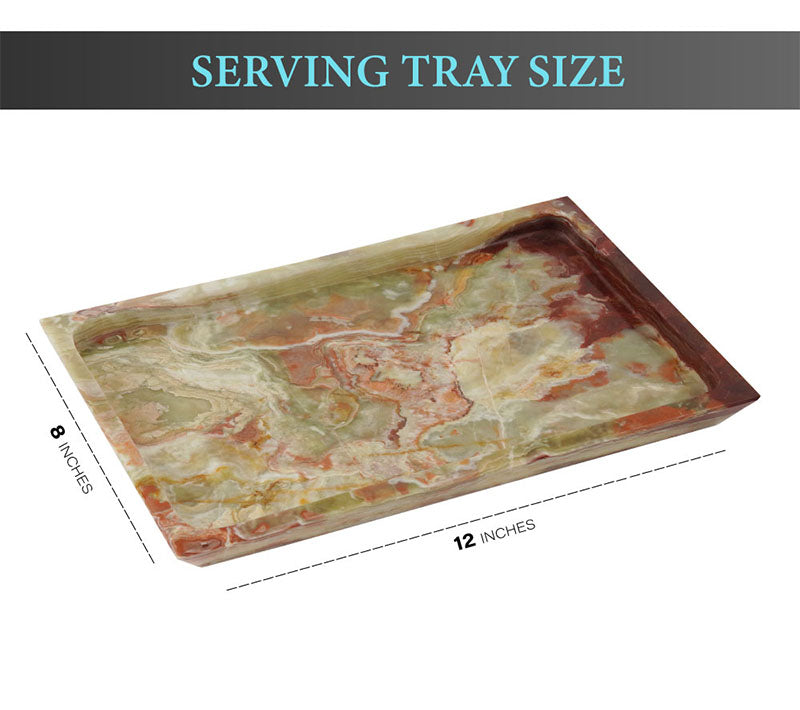 Serving Tray Handmade Marble Rectangle Food Tray for Kitchen Storage
