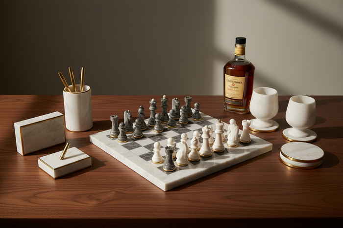 Father's Day Gift Guide - Marble Chess Sets, Desk Accessories & Barware for Dad