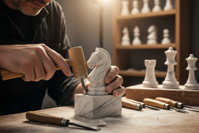 How Is a Marble Chess Set Made? A Behind-the-Scenes Look at Hand-Carving Natural Stone