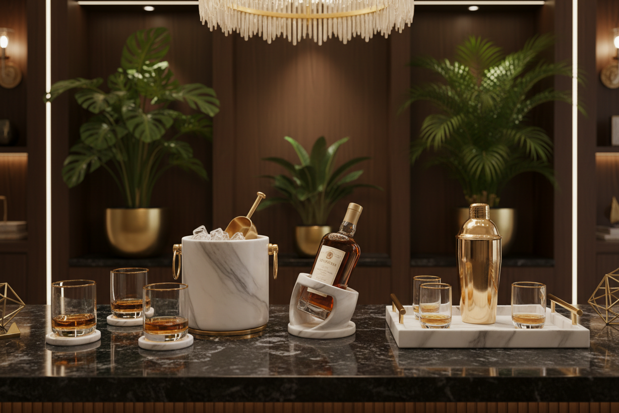How to Build a Luxury Home Bar Setup - Marble Barware Essentials You Actually Need