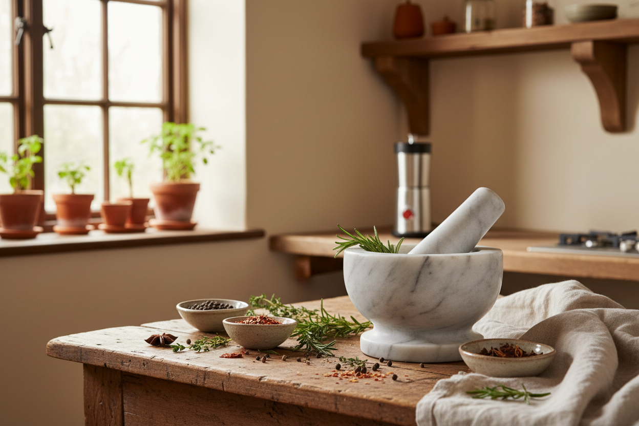 Marble Mortar and Pestle vs Electric Spice Grinder - Why Chefs Prefer Stone
