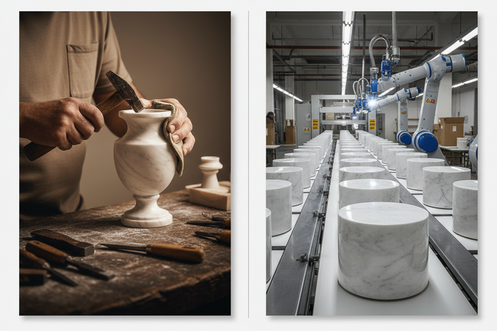 What Makes Handmade Marble Different from Factory-Made Stone Products?