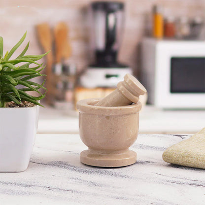 2.5" Artreestry Handmade Marble Mortar and Pestle Set