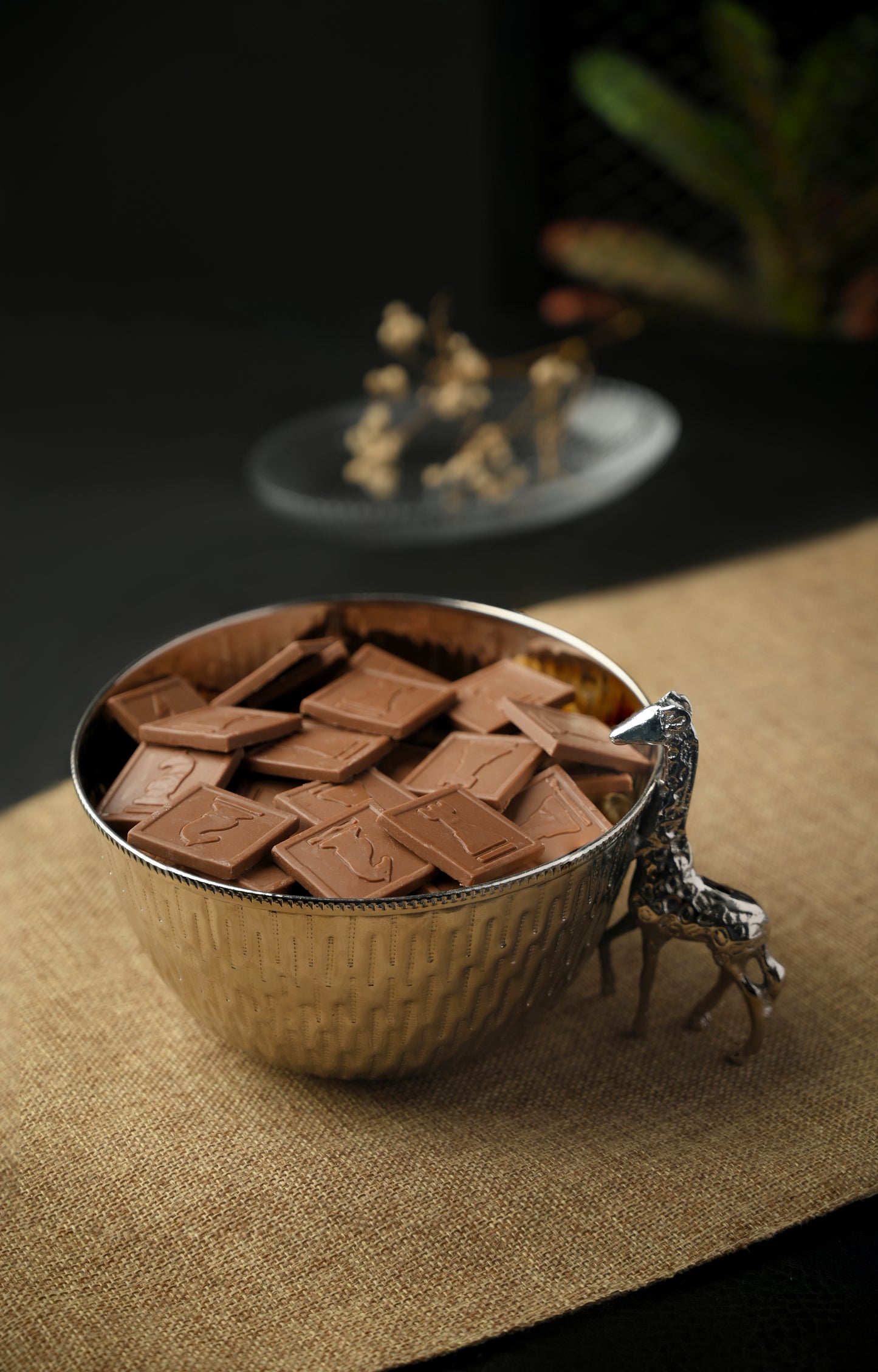 Handmade Brass Decorative Bowl - Girrafe