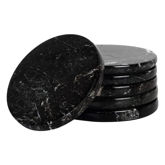 Artreestry Handmade Marble Coasters Round Set of 6