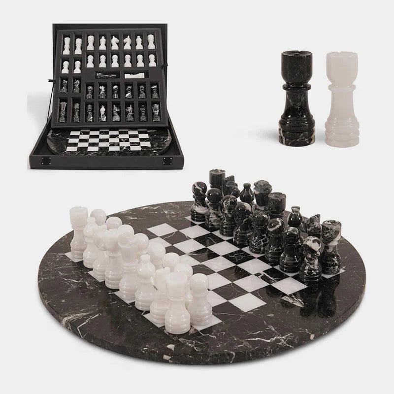 38 cm Round Chess Set With Standard Storage Box