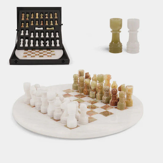 38 cm Round Chess Set With Standard Storage Box