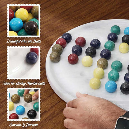 Artreestry Handmade 14" Peg Solitaire Marble Game - Best Game