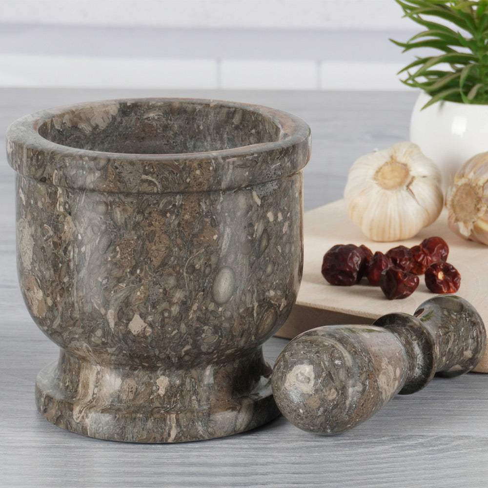 5" Artreestry Handmade Marble Mortar and Pestle Set