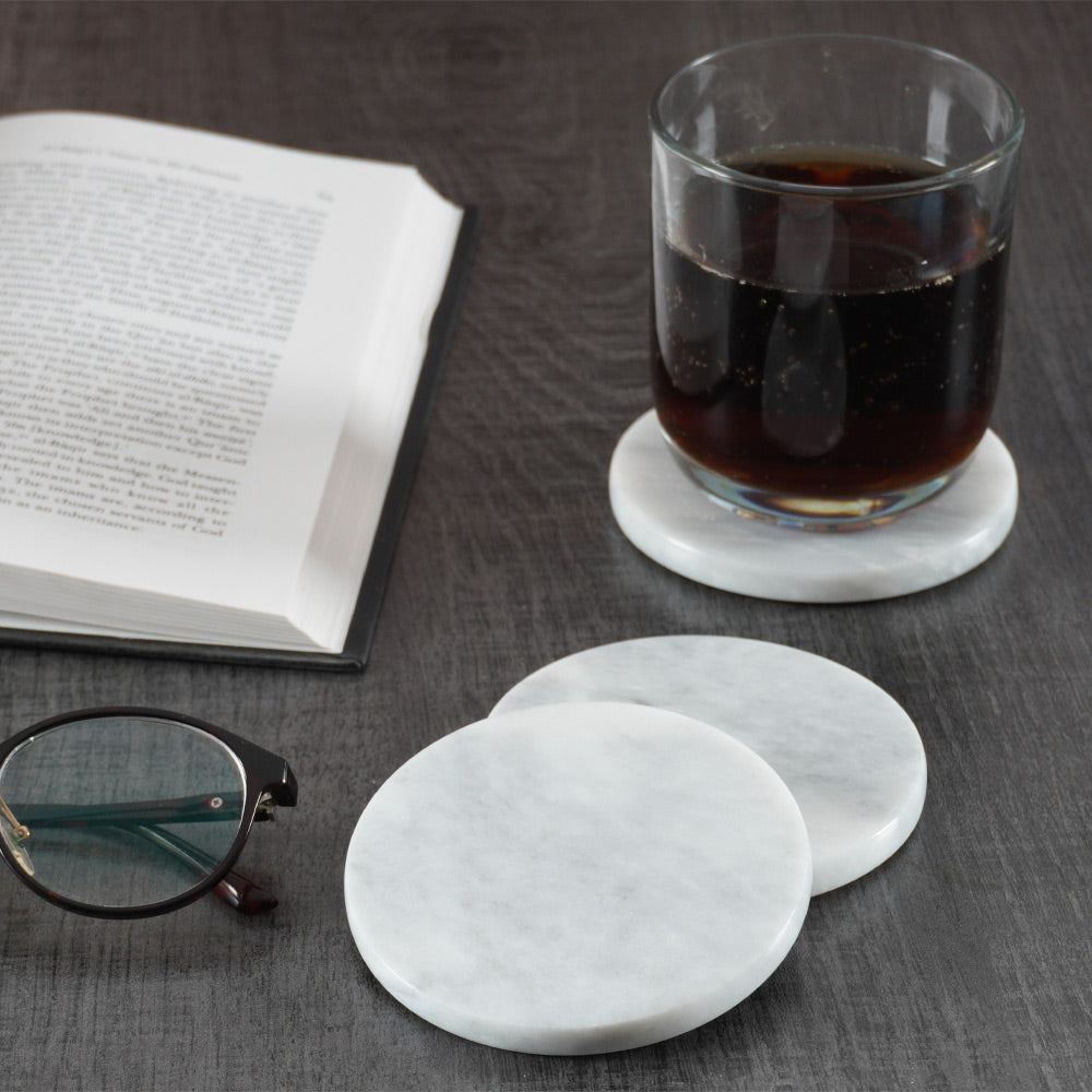 Artreestry Handmade Marble Coasters Round Set of 6