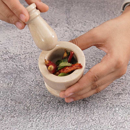 2.5" Artreestry Handmade Marble Mortar and Pestle Set