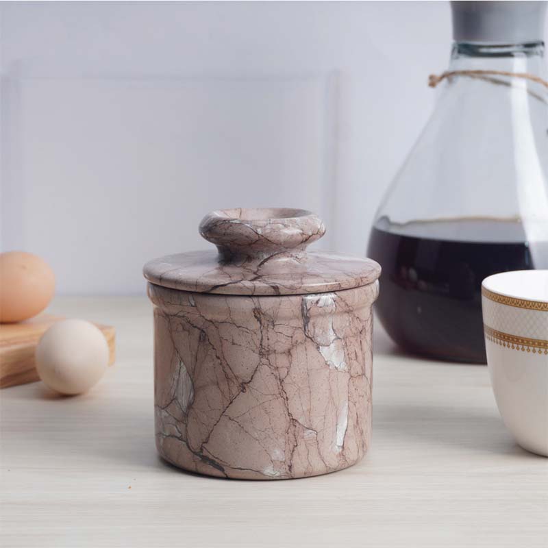 Artreestry Handmade Marble Butter Keeper With Knife