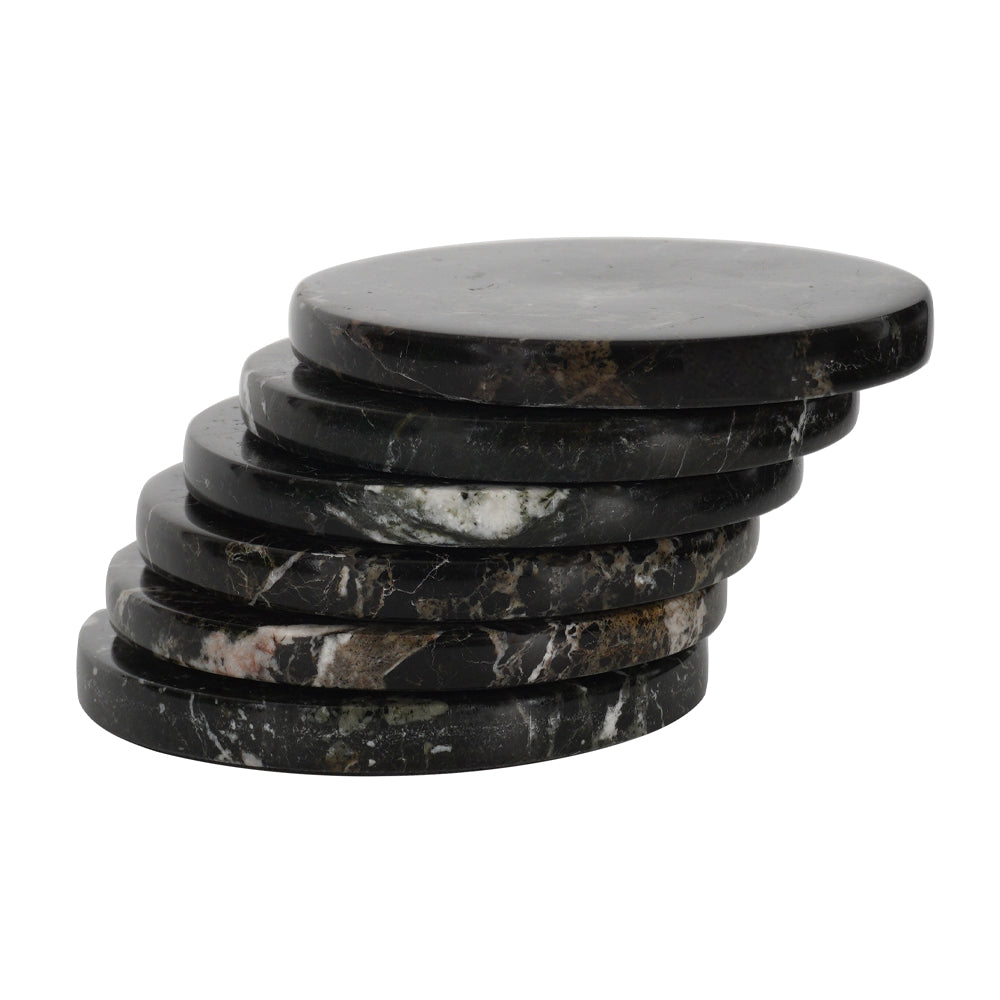 Artreestry Handmade Marble Coasters Round Set of 6