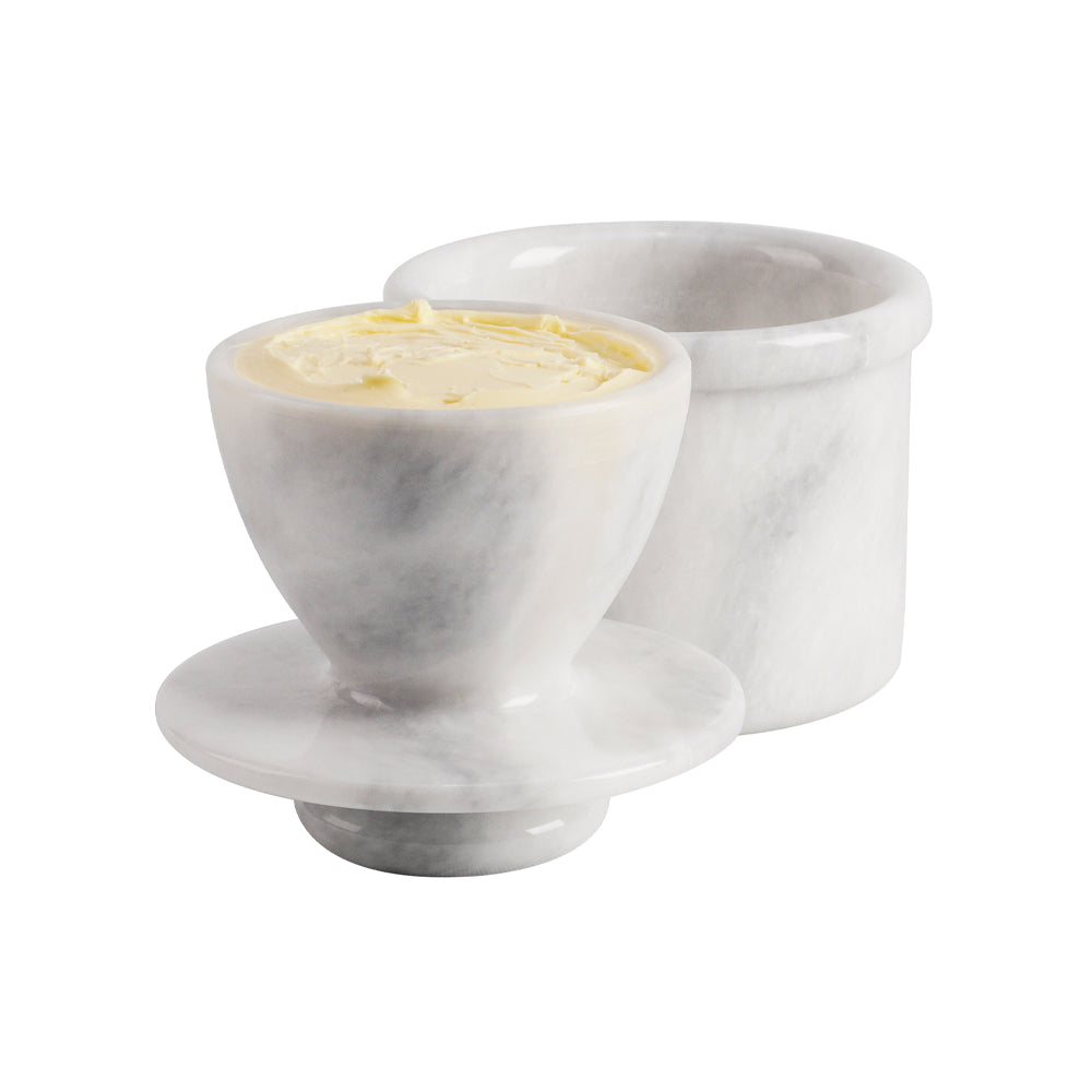 Marble Butter Keeper white