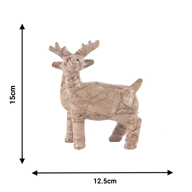 5" Artreestry Handmade Marble Reindeer Statue Figurine