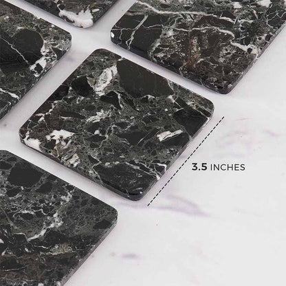 Artreestry Handmade Marble Full square coaster set with holder