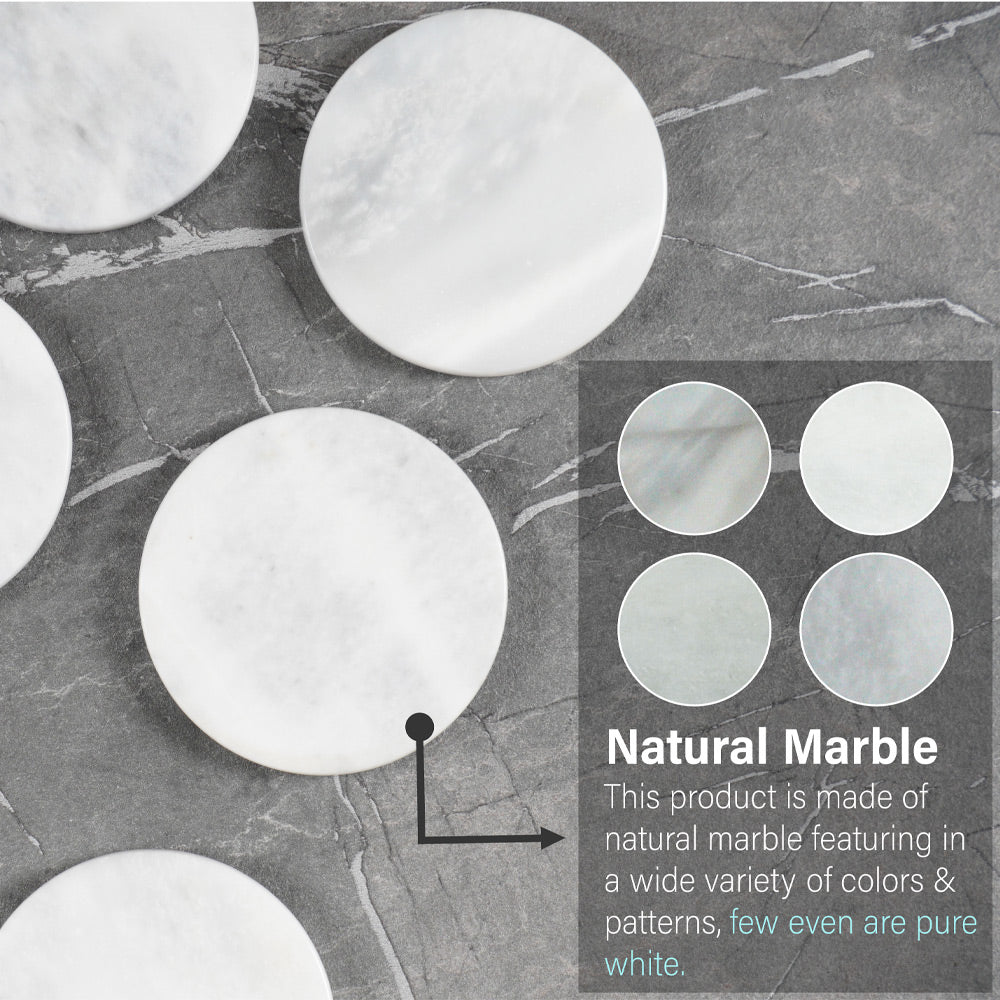 Artreestry Handmade Marble Coasters Round Set of 6