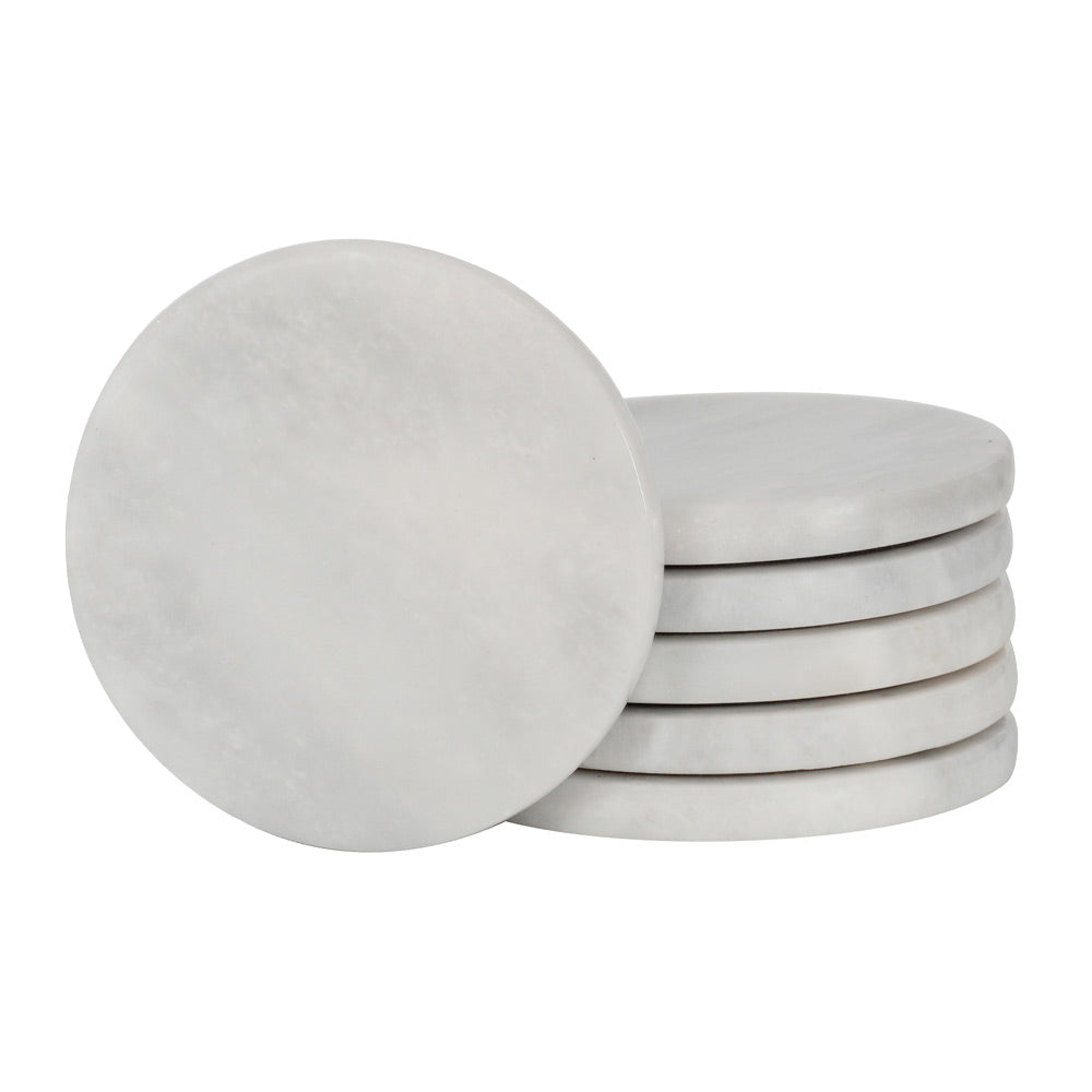 Artreestry Handmade Marble Coasters Round Set of 6