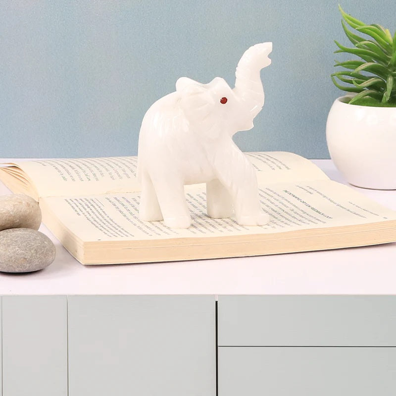 5" Artreestry Handmade Marble Elephant Statue Figurine