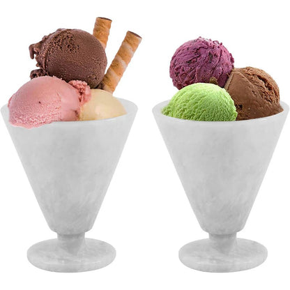 Artreestry Handmade Marble Icecream Glasses Set of 2