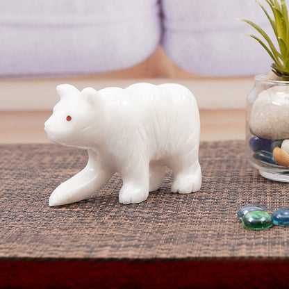 5" Artreestry Handmade Marble Bear Statue Figurine