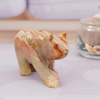 5" Artreestry Handmade Marble Bear Statue Figurine