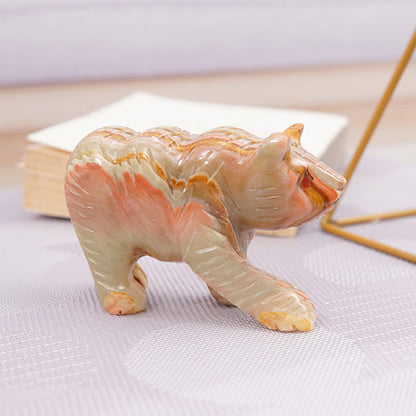 5" Artreestry Handmade Marble Bear Statue Figurine