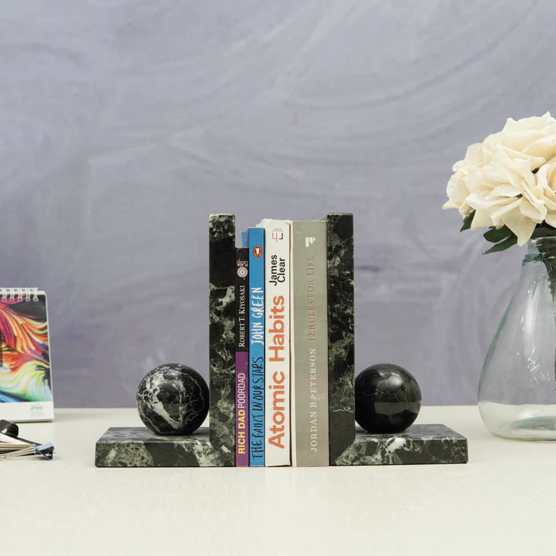 Artreestry Handmade Marble Book Ends L shaped