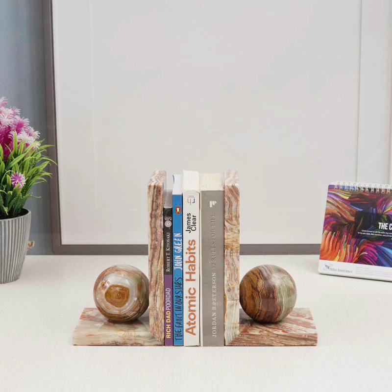 Artreestry Handmade Marble Book Ends L shaped