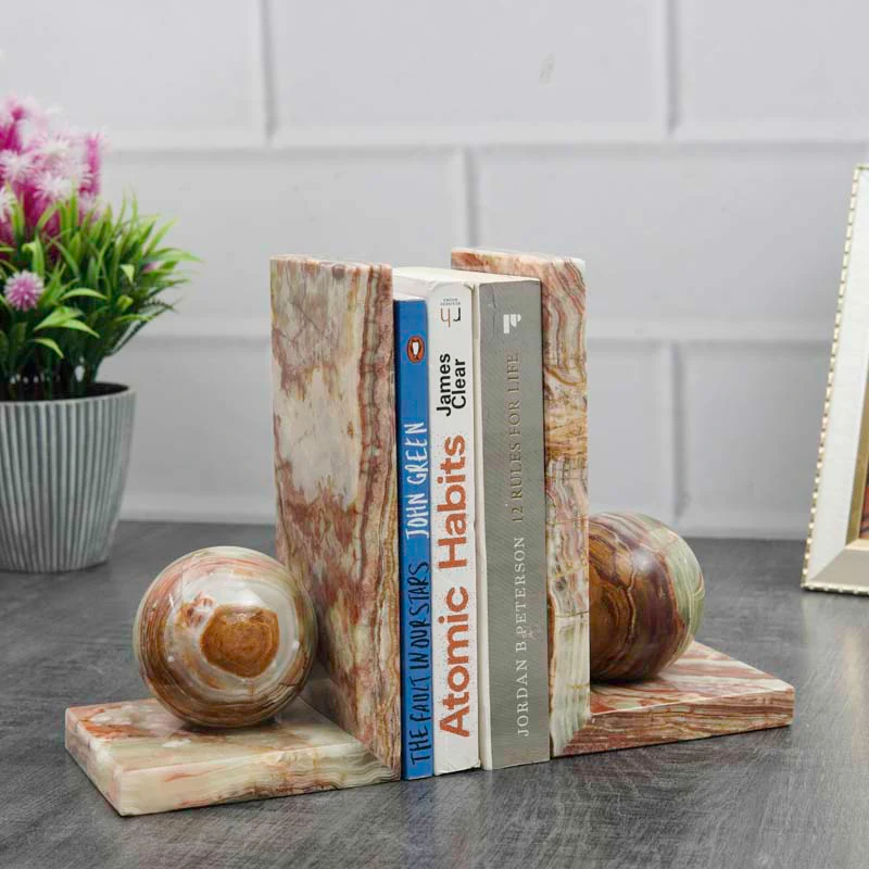 Artreestry Handmade Marble Book Ends L shaped