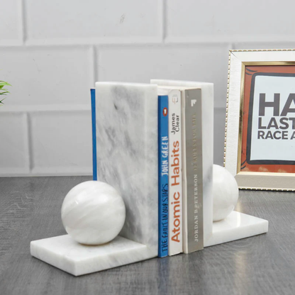 Artreestry Handmade Marble Book Ends L shaped