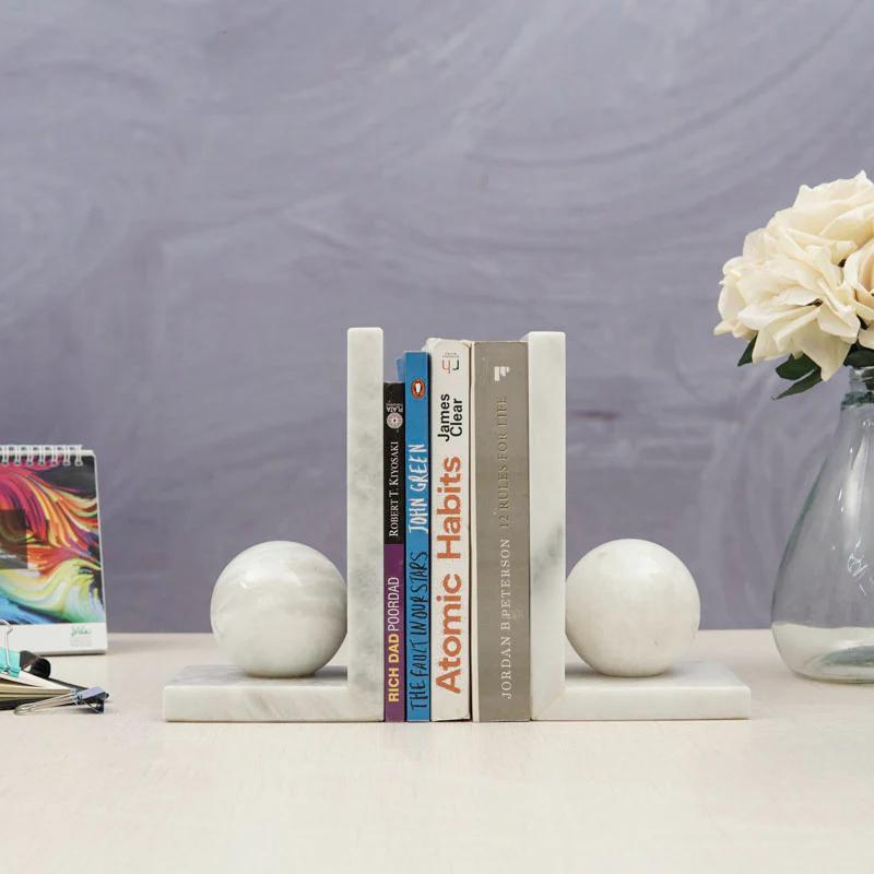 Artreestry Handmade Marble Book Ends L shaped