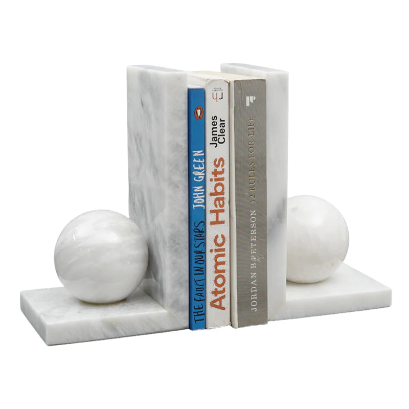 Artreestry Handmade Marble Book Ends L shaped