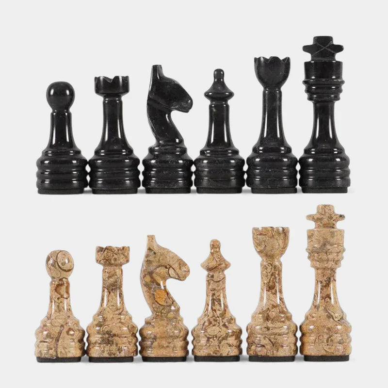 Chess Figures - Black & Coral