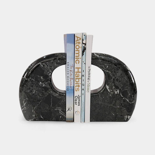 Curve Bookends – handmade natural marble stone by Artreestry