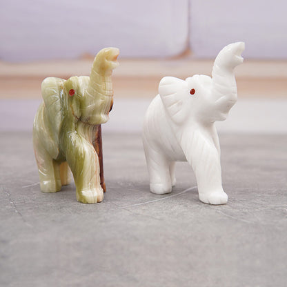 5" Artreestry Handmade Marble Elephant Statue Figurine