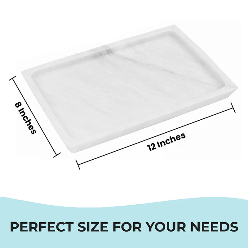 10" Artreestry Handmade Marble Tray Rectangular