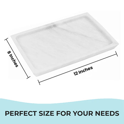 10" Artreestry Handmade Marble Tray Rectangular